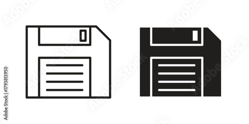 Floppy disk icon collection with multiple styles. EPS10