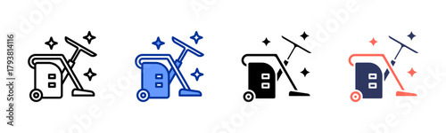 Cleaning Service icon set multiple style collection