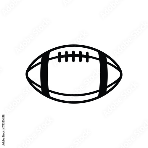 American Football Icon Simple Outline Graphic