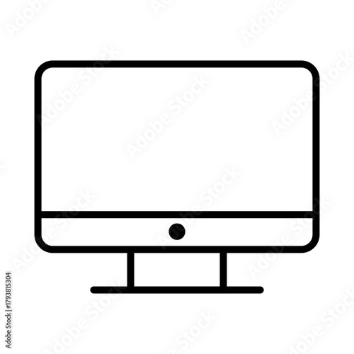 Sleek Minimalist Desktop Computer Icon Illustration for Technology and Design Projects