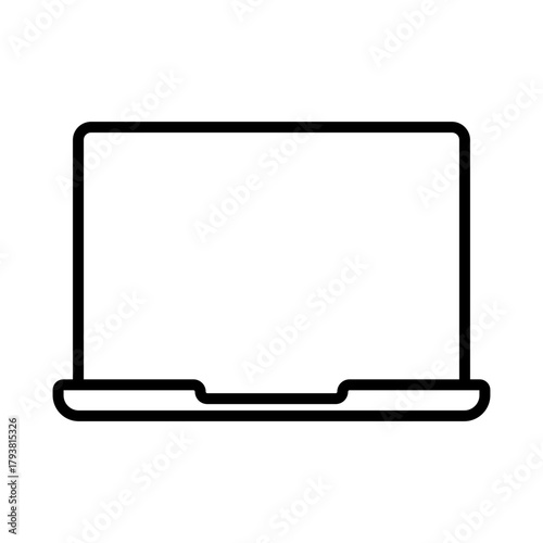 Minimalist Laptop Illustration for Technology and Business Designs