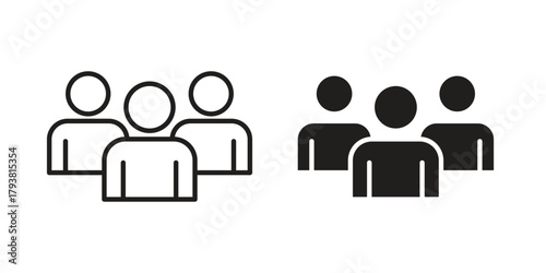 Group icon collection with multiple styles. EPS10