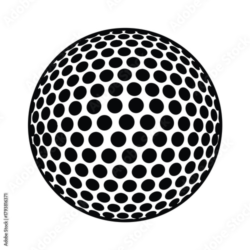 Sporting ball with dimple pattern close up isolated on white