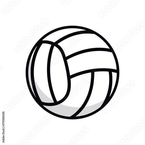Stylized Volleyball Outline Graphic Illustration Sport