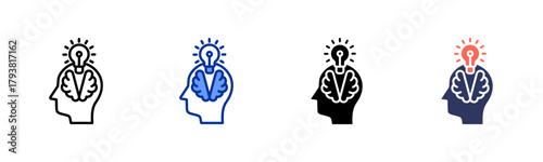 Mindset Growth icon set multiple style collection