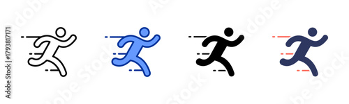 Running Person icon set multiple style collection