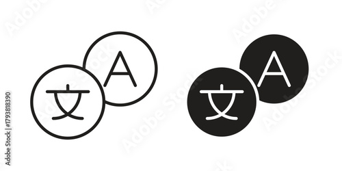 Language icon collection with multiple styles. EPS10