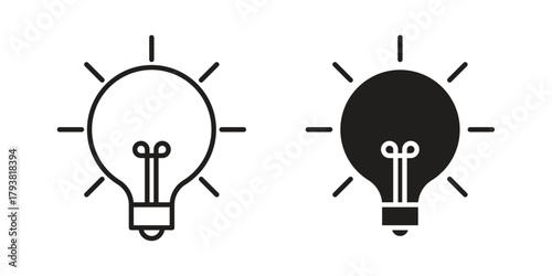 Light bulb icon collection with multiple styles. EPS10