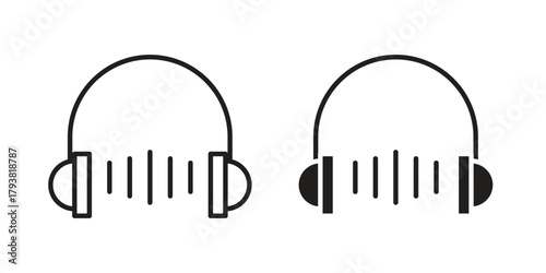 Listening icon collection with multiple styles. EPS10