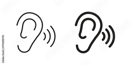 Listening icon collection with multiple styles. EPS10