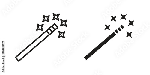 Magic wand icon collection with multiple styles. EPS10