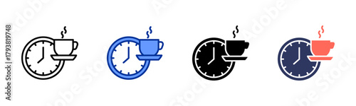 Break Schedule icon set multiple style collection
