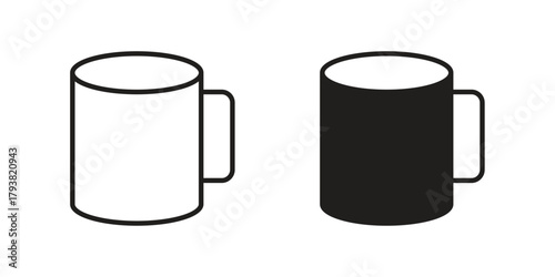 Mug icon collection with multiple styles. EPS10