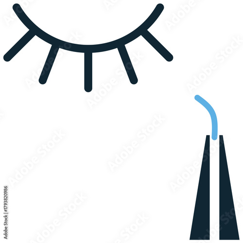 Eyelashes Icon Vector Ideal for beauty, cosmetic, makeup, and facial enhancement graphics focusing on eye features and products.