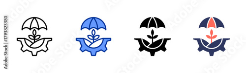 Agricultural Countermeasures icon set multiple style collection