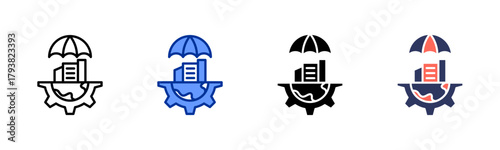 Urban Countermeasures icon set multiple style collection