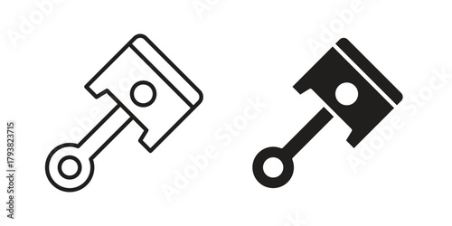 Piston icon collection with multiple styles. EPS10