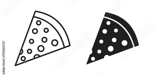 Pizza slice icon collection with multiple styles. EPS10