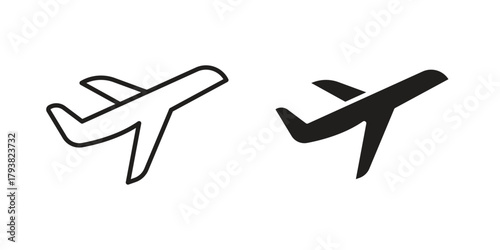 Plane icon collection with multiple styles. EPS10