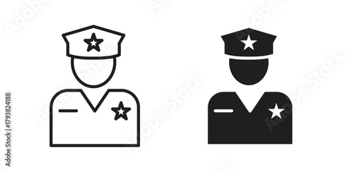 Police icon collection with multiple styles. EPS10