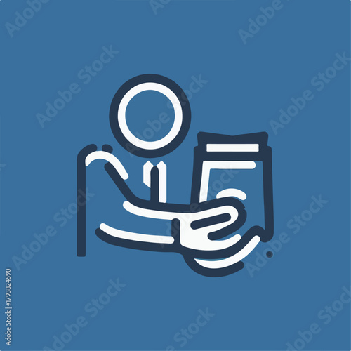 vector illustration of a person transacting goods