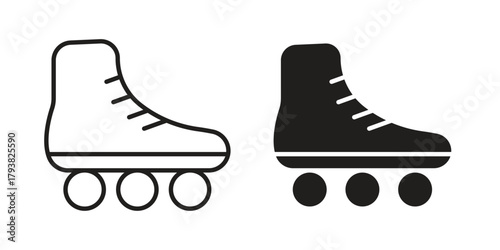 Roller skates icon collection with multiple styles. EPS10