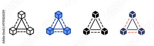 Perspective Shift icon set multiple style collection