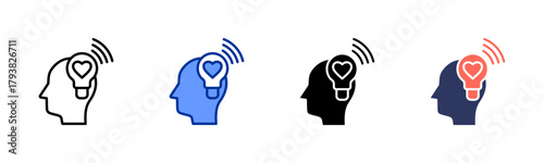 Emotional Awareness icon set multiple style collection