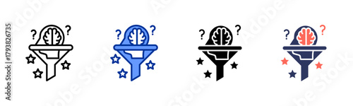 Thought Filter icon set multiple style collection