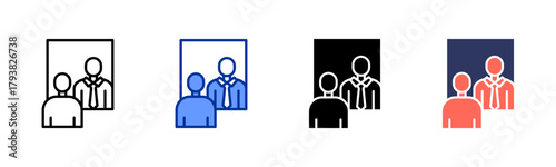 Self Reflection icon set multiple style collection