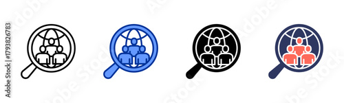 Cultural Lens icon set multiple style collection