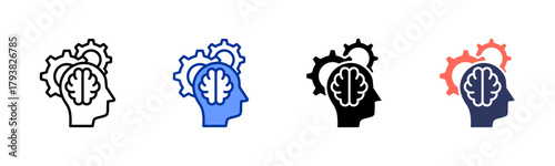 Emotional Intelligence icon set multiple style collection