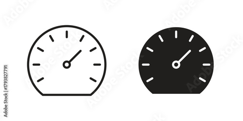 Speedometer icon collection with multiple styles. EPS10