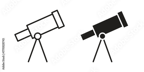 Telescope icon collection with multiple styles. EPS10