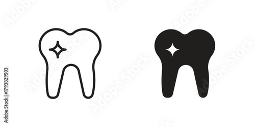 Tooth icon collection with multiple styles. EPS10