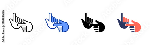 Expressive Gesture icon set multiple style collection