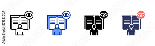 Storytelling View icon set multiple style collection