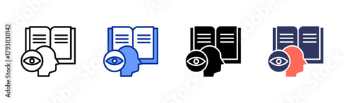 Visual Narrative icon set multiple style collection