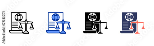 Bias In News icon set multiple style collection