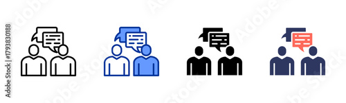 Dialogue Exchange icon set multiple style collection