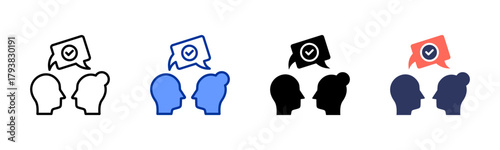 Mutual Understanding icon set multiple style collection
