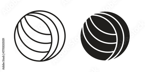 Volley ball icon collection with multiple styles. EPS10