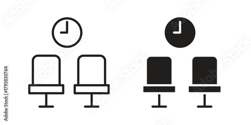 Waiting Room icon collection with multiple styles. EPS10