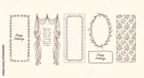 Elegant wedding invitation frames and borders with floral and ornamental designs