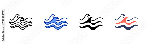 Ocean Flow icon set multiple style collection