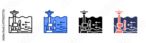 Energy Stream icon set multiple style collection