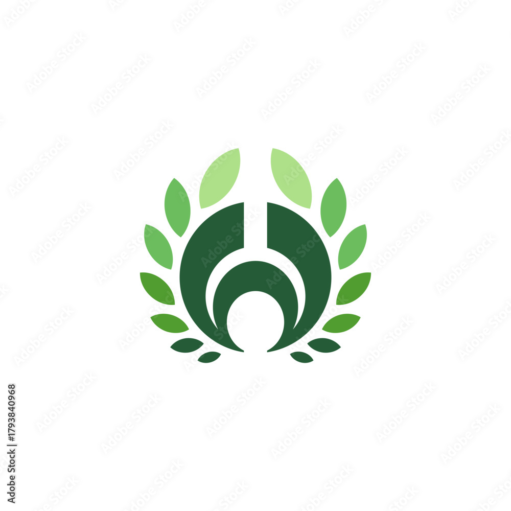 Obraz premium W leaves glory logo, growth leaf, plant symbol green, healty