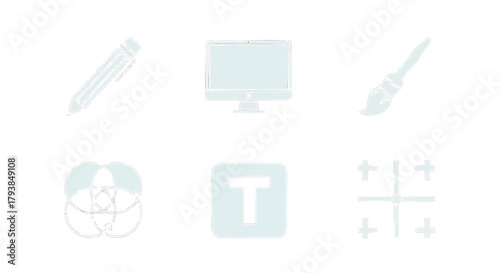 Graphic design elements tools for design creativity and digital artistic creation