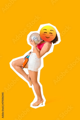 Dancing woman with happy em...