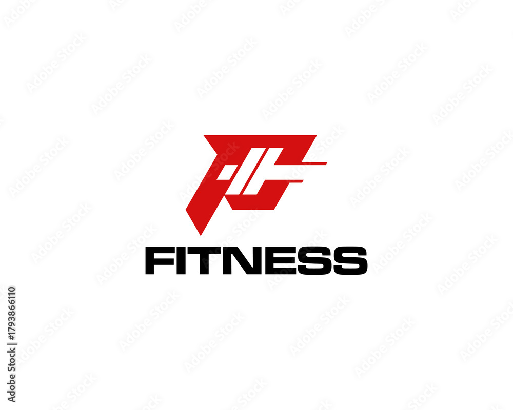 Fototapeta premium Fitness letter F logo